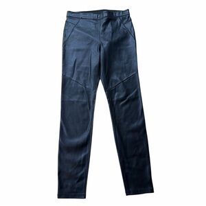 Free People Black Faux Leather Skinny Pants